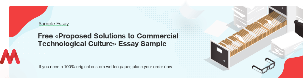 Free «Proposed Solutions to Commercial Technological Culture» Essay Sample